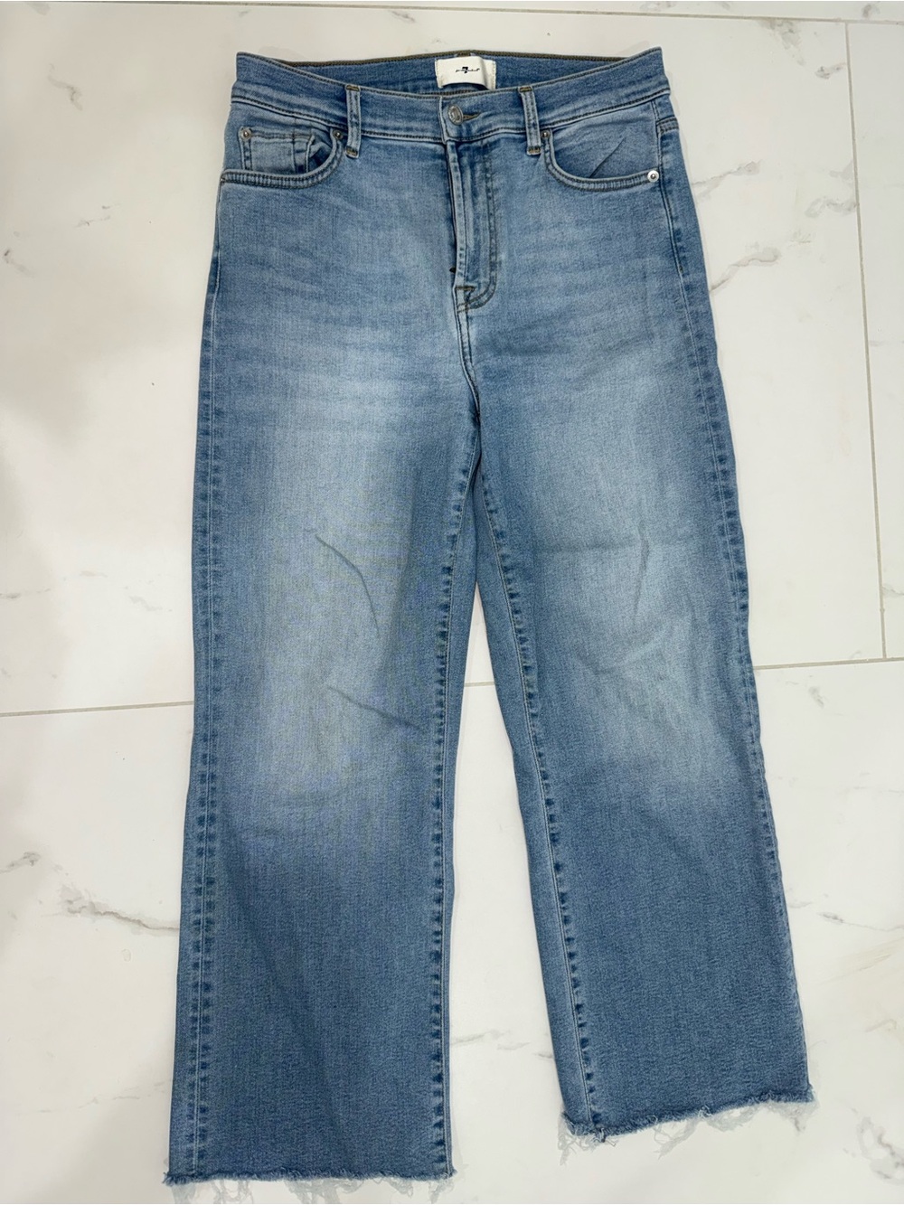 7 For All Mankind Light Blue Straight-Leg Jeans